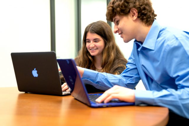 Photo of Miami Springs High School students Rachel Quijano and Norlan Nunez